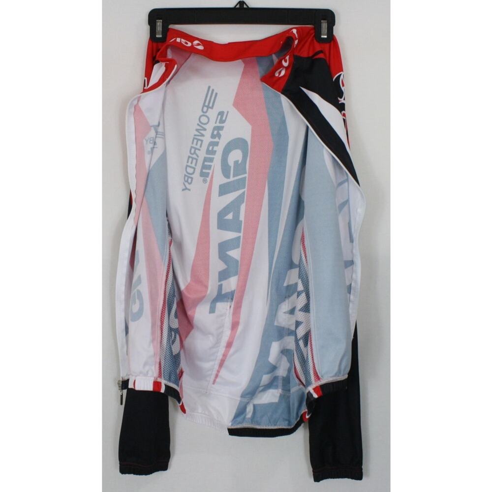 Giant Cycling Red & Black Long Sleeve Full Zip Cycling Jersey Mens Medium - Picture 3 of 6
